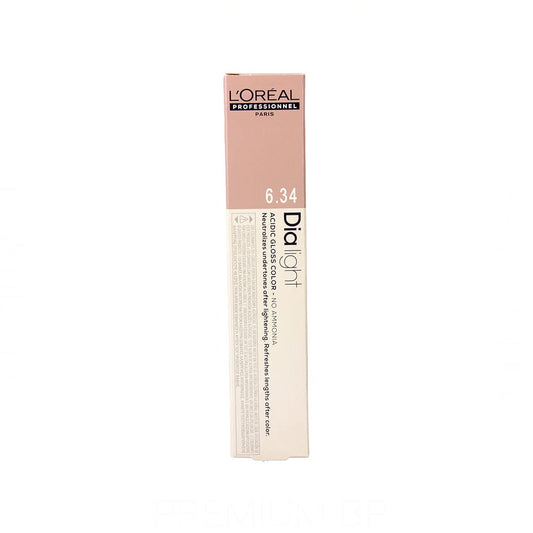 Loreal dia light tinte sin amoníaco 50 ml color 6.34 - Edacos