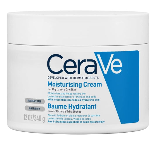 CeraVe Moisturising Cream for Dry to Very Dry Skin with Hyaluronic Acid and 3 Essential Ceramides 340g