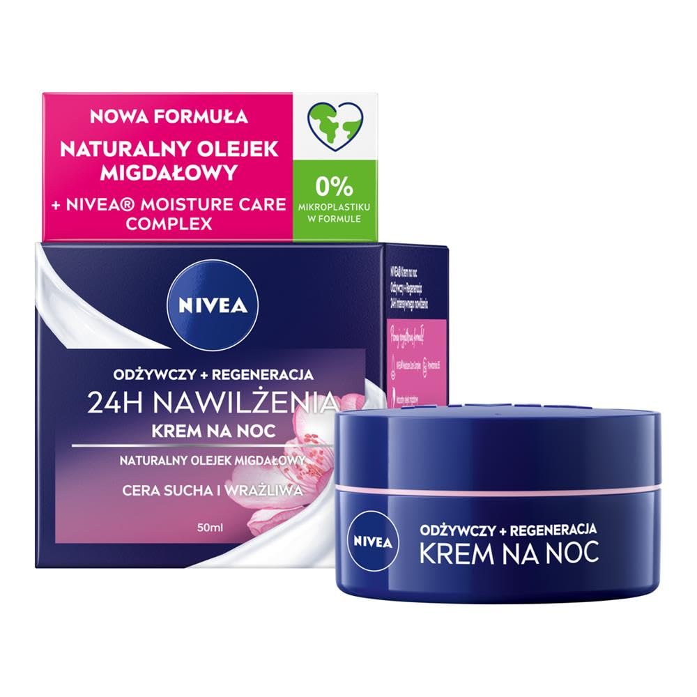 Nivea 24h Moisture nourishing night cream for dry to sensitive skin 50ml