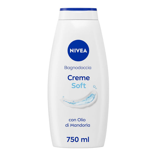 NIVEA Creme Soft Shower Cream 750ml Enriched with Almond Oil, Vitamins C, E, and Nourishing Oils with Gentle Scent