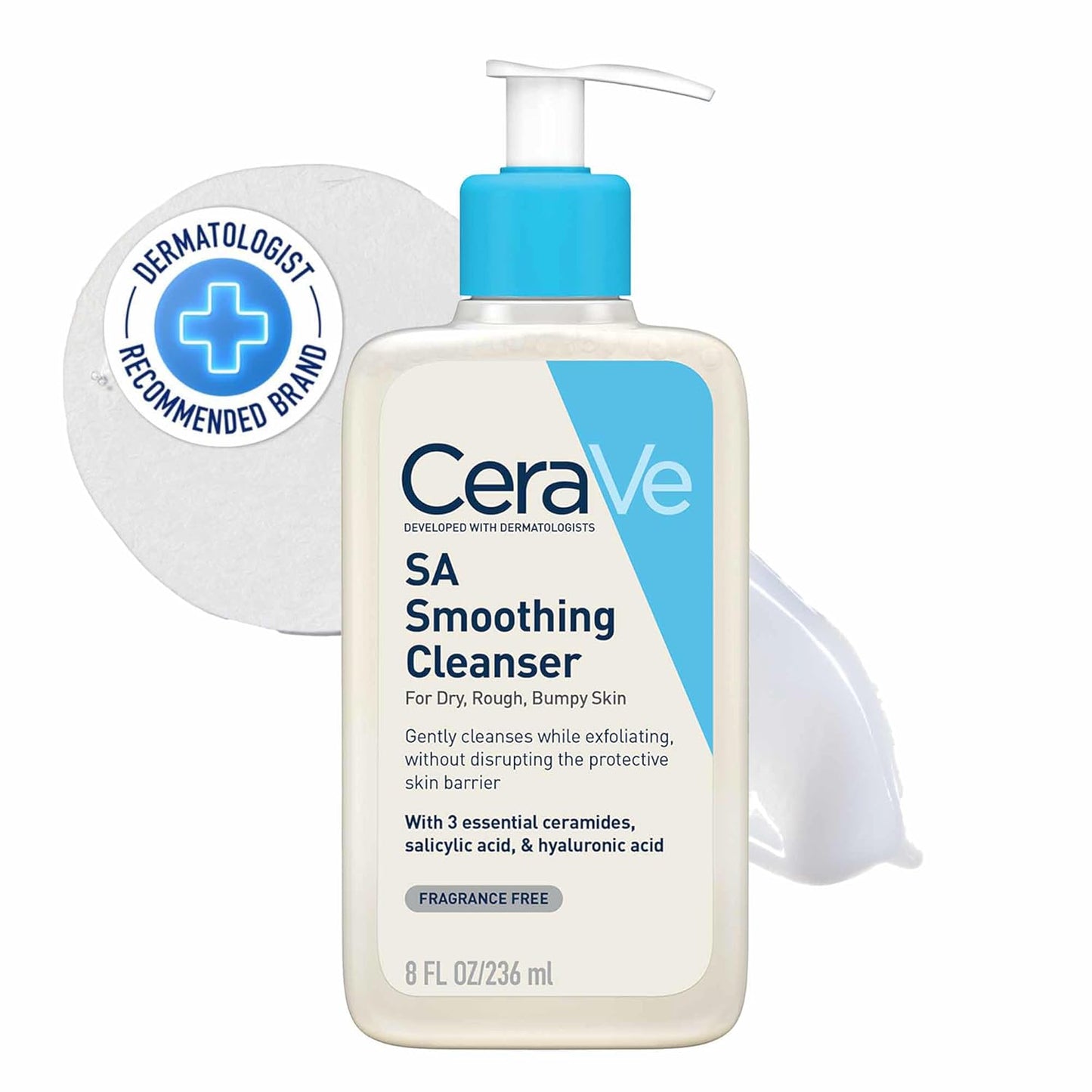 CeraVe SA Smoothing Cleanser 236ml/8oz Face and Body Wash with Salicylic Acid