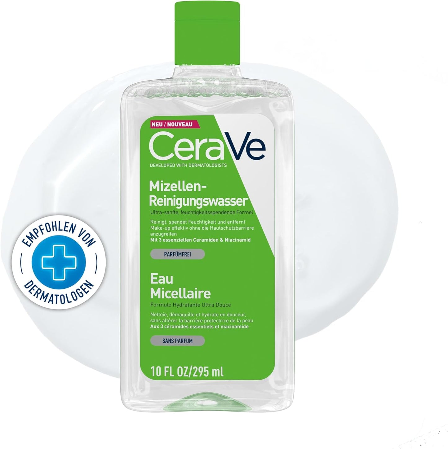 CeraVe Micellar Cleansing Water for All Skin Types 295ml with Niacinamide and Ceramides